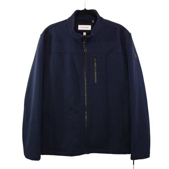 Calvin Klein Infinite Stretch Soft Shell Jacket Navy Blue - Picture 1 of 16